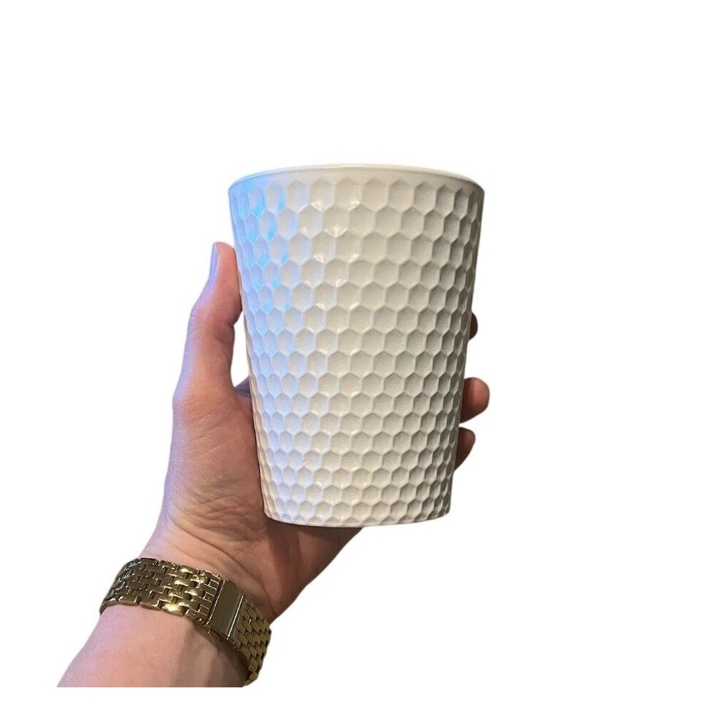 Honeycomb Ivory Planter Vase - Picture 3 of 10